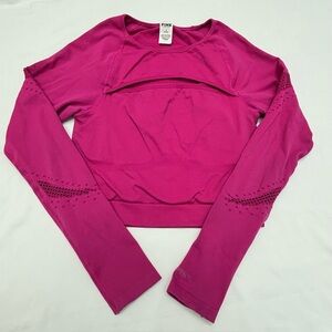 PINK Victoria's Secret Pink Long Sleeve Crop Top